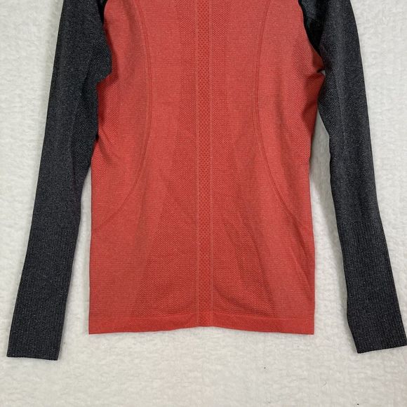 Lululemon Run Swiftly Tech Orange Gray Heather Long Sleeve Shirt Size 2, 4? - Picture 6 of 9